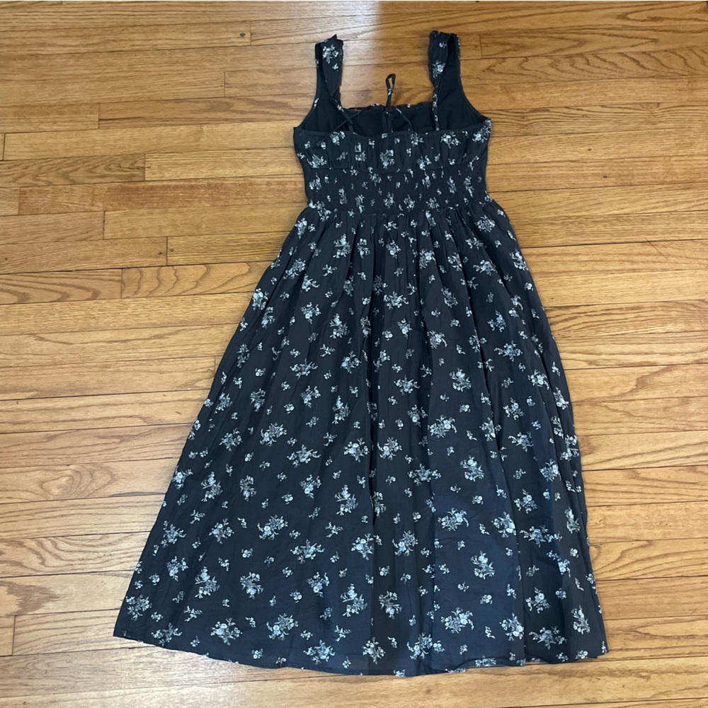 American Eagle Catie Corset Midi Dress Dark Florals CottageCore Prairie Small - Picture 12 of 12